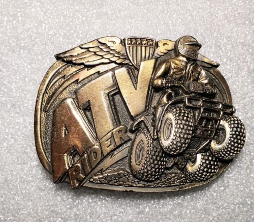 Vtg '85 Great American Buckle Co ATV RIDER ALL TERRAIN VEHICLE Belt Buckle RARE