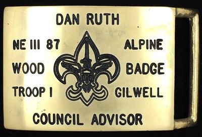 Vtg 87 NE III New York Council GNYC Wood Badge Gilwell Boy Scout BSA Belt Buckle