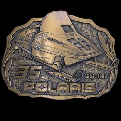 Vtg Polaris Snowmobile 35th Anniversary Indy Commemorative 1989 Belt Buckle