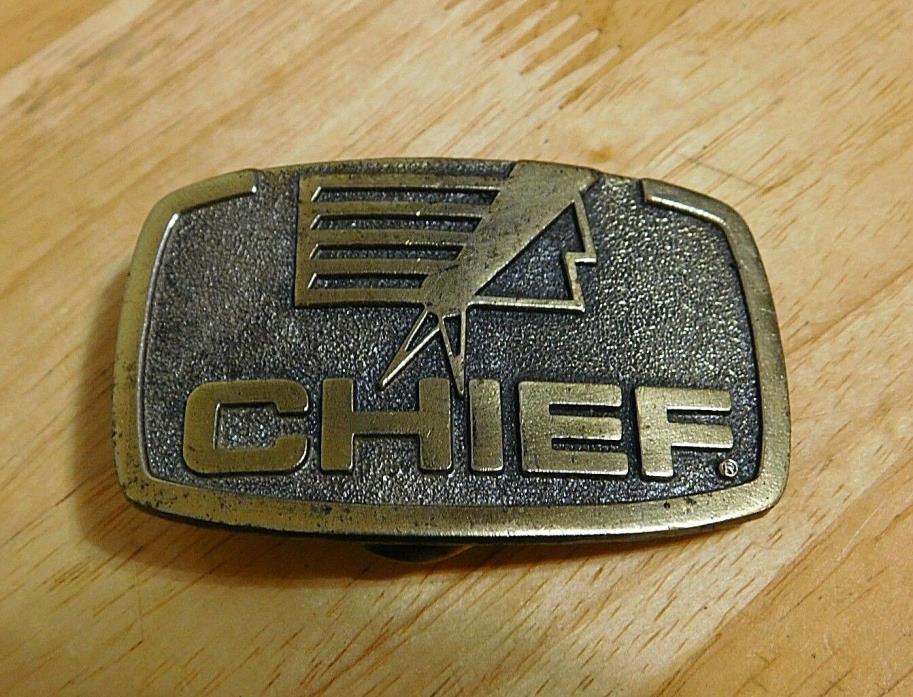 Vintage CHIEF Industries Inc. Brass Belt Buckle by The Great American Buckle Co.
