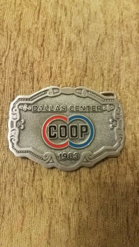 VINTAGE 1983 **Dallas Center CO-OP** PEWTER BELT BUCKLE, MIT Line #81