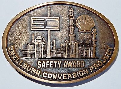 Shell-burn Conversion Project Safety Award Belt Buckle ( Hard To Find) (A)