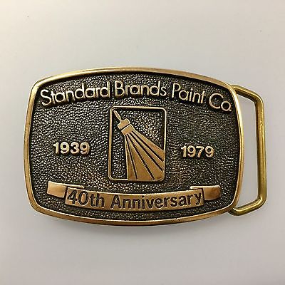 Vintage Standard Brand Paint Co.1939-1979 Brass Belt Buckle 40th Anniversary