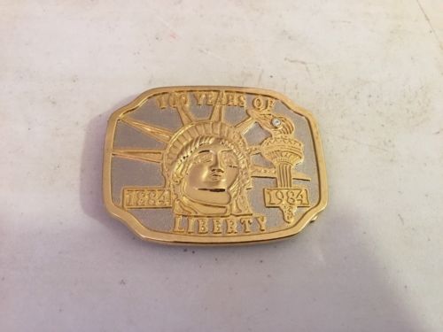 Statue Of Liberty 100 Years Of Liberty 1884-1984 Belt Buckle - Gold Brass Tone