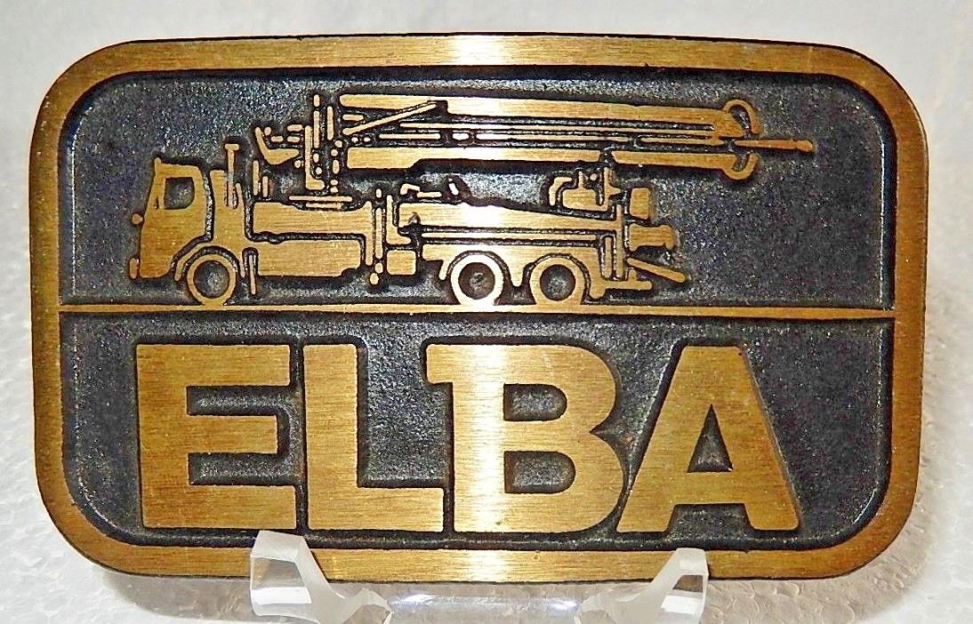 ELBA Brass Belt Buckle Showing A Drilling Rig (A)