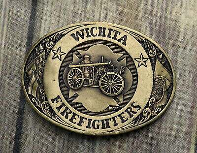 Wichita Firefighters Belt Buckle Award Design Medals Fireman Firemen Fire Truck