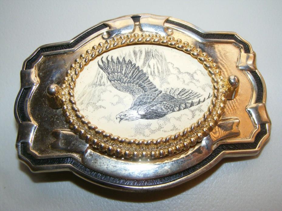 Vintage Brass Belt Buckle Good Condition Bald Eagle