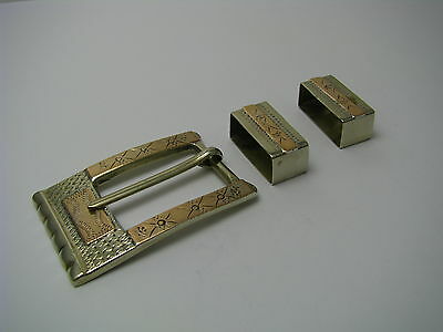 MIXED METALS HANDCRAFTED STERLING SILVER BELT BUCKLE SILVER &COPPER Taxco Mexico