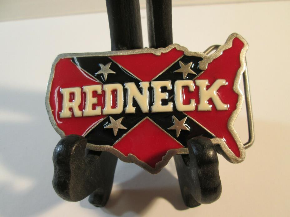 Indiana Metal Craft Belt Buckle USA with Enamel Redneck 1980