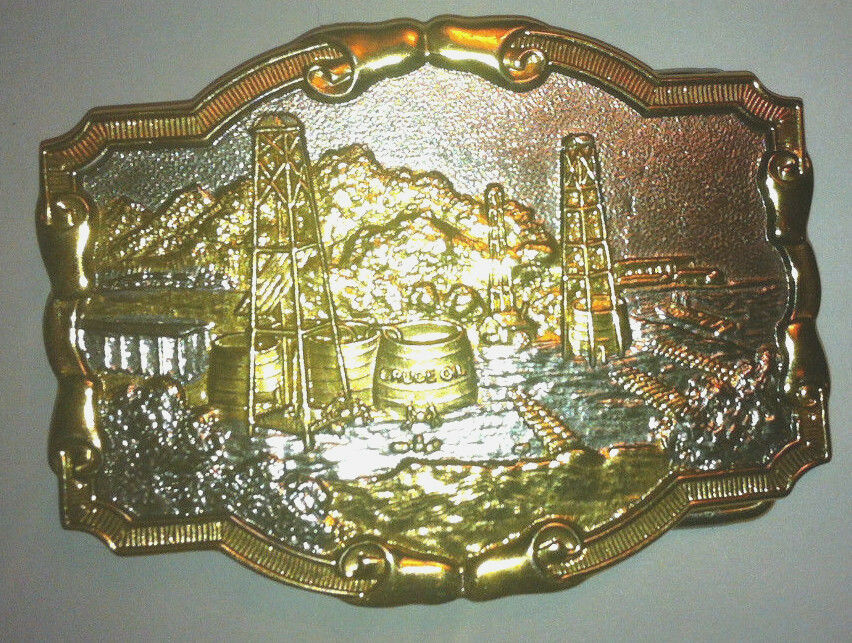 Xolcaco Gold Plated Oilfield Belt Buckle