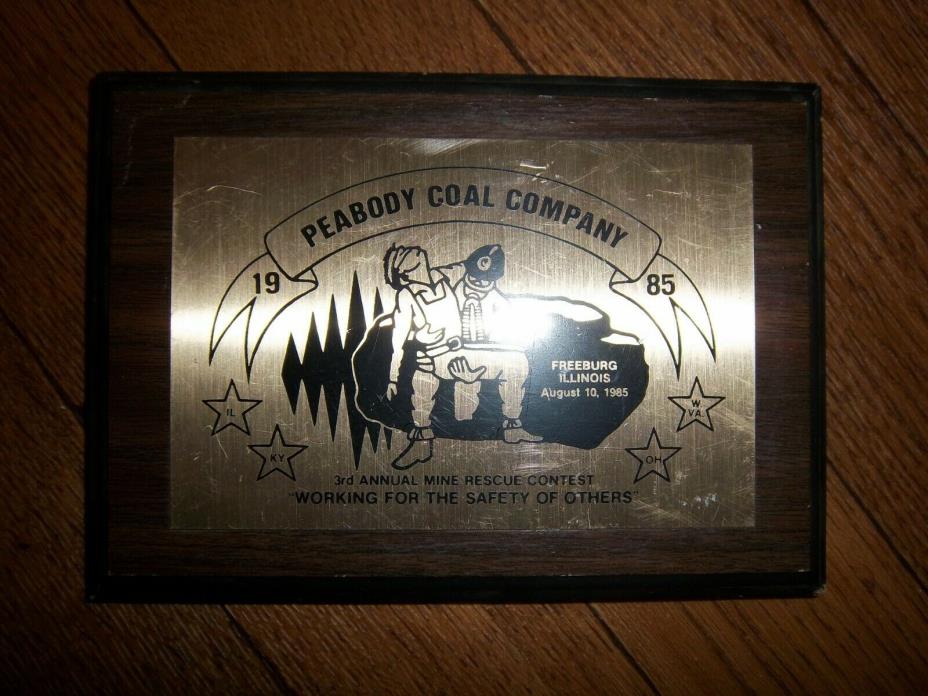 1985 Peabody Coal Company Plaque - 3rd Annual Mine Rescue Contest