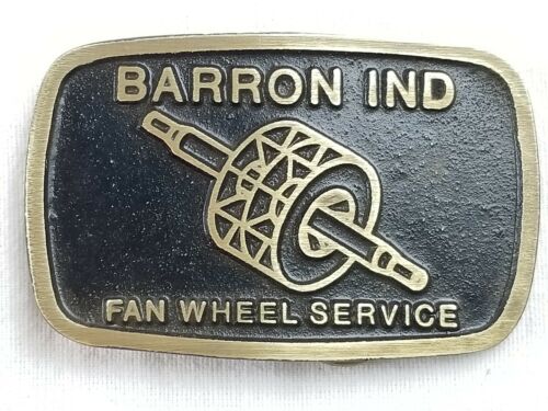 Vintage Barron industries fan wheel service solid bronze belt buckle dynaBuckle