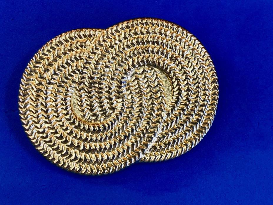 Vintage gold tone belt or scarf clip - swirl pattern Buckle