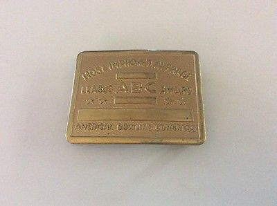 MOST IMPROVED AVERAGE AMERICAN BOWLING CONGRESS BOWLING BELT BUCKLE