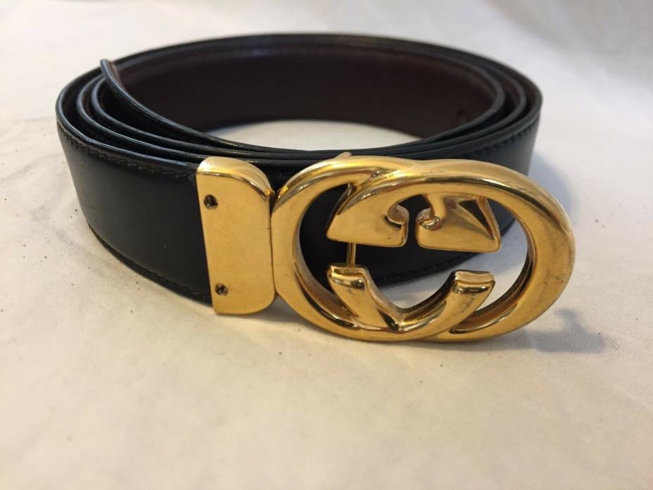 Vintage Gucci Men's Leather Belt 40-100 Nice