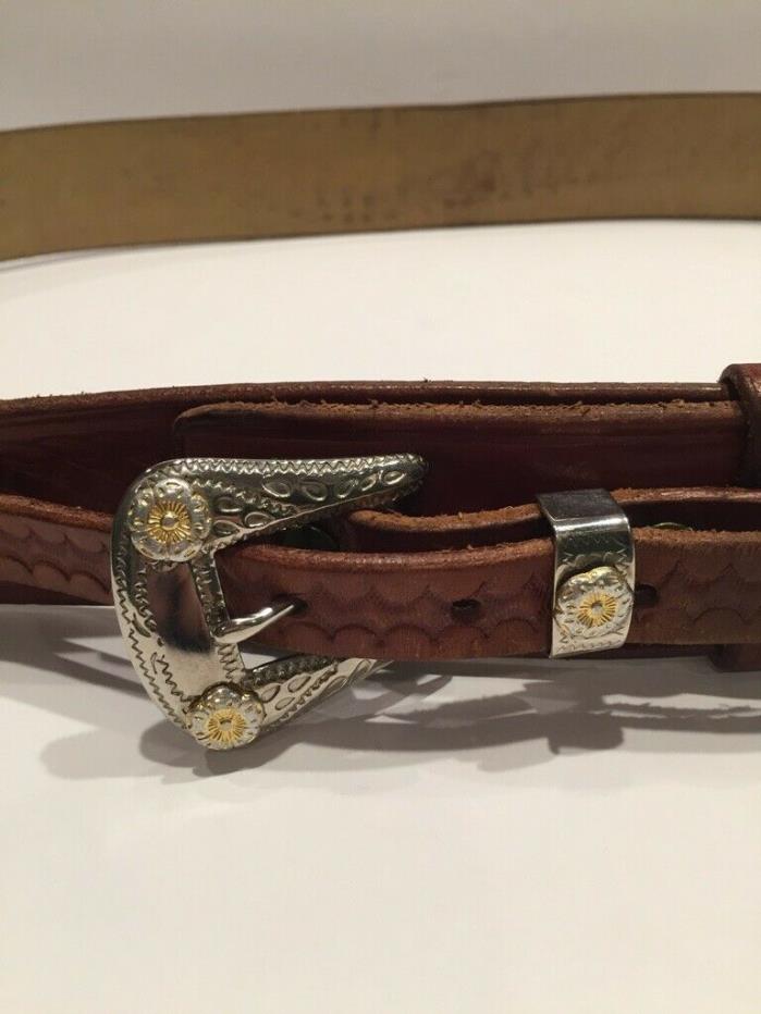 VINTAGE CABELA'S THICK DETAILED WESTERN BELT    53A - 44