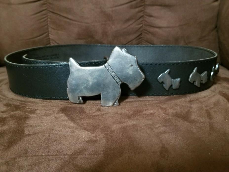 VTG. French Made Scottish terrier scottie scotty dog belt buckle belt  27 to 33