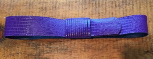 Vintage 80s XS/ S Purple Faux Leather Snakeskin Waist Belt