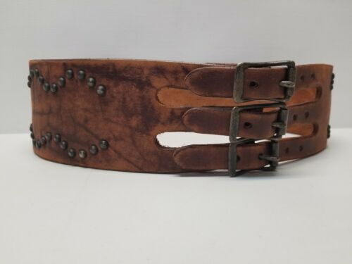 Zip Stevenson for HTC Hollywood Trading Company Leather Triple Studded Belt
