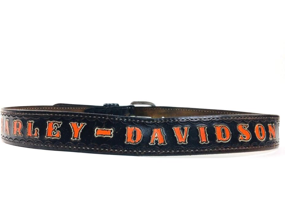 VTG Harley Davidson Belt Vintage Belt Harley Davidson Hand Tooled Leather Belt