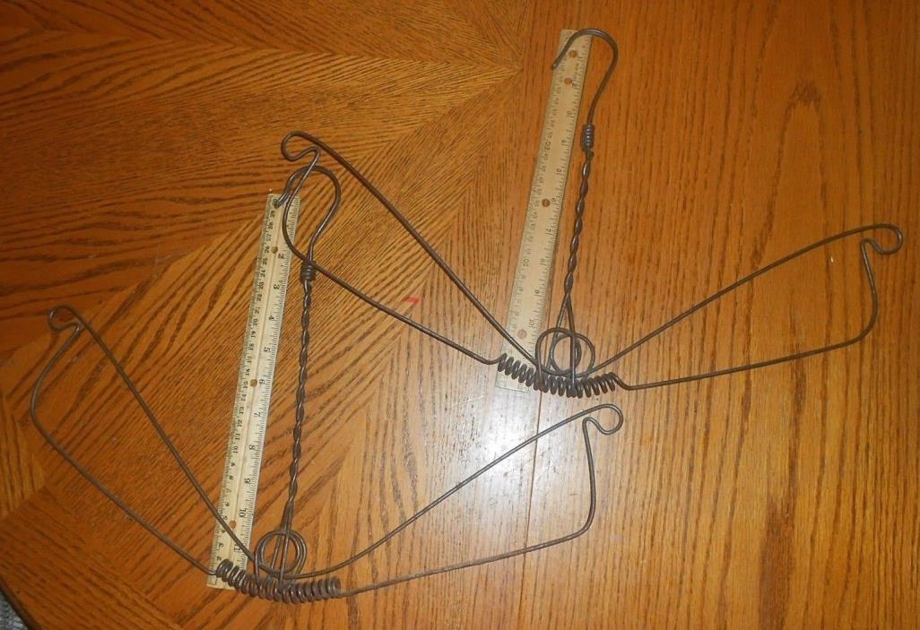 2 ANTIQUE VICTORIAN FANCY WIRE CLOTHES / SKIRT HANGERS--LOT OF 2 - MINT