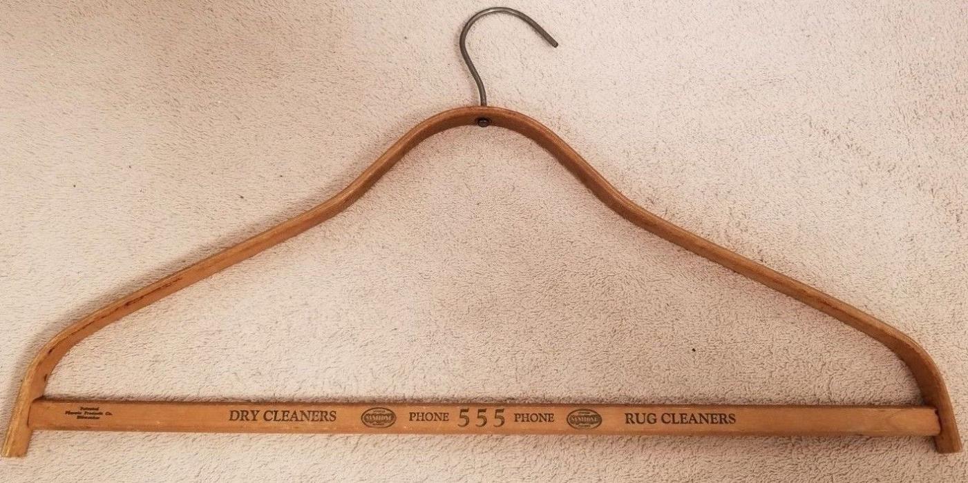 Vintage Wooden Hanger Dry / Rug Cleaners Phone 555