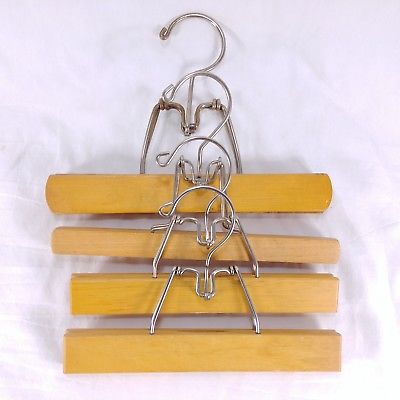 Hangers Wood Pants Skirt Clamp Blond Color Lot of 4