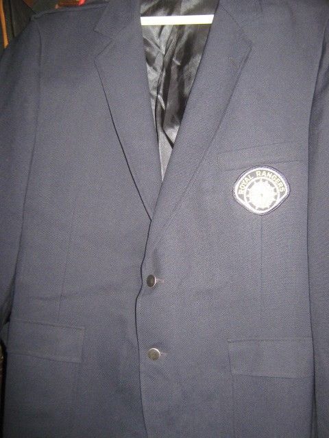 ACADEMY AWARDS CLOTHES, JACKET WITH ROYAL RANGERS PATCH, SIZE 48L