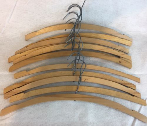 Lot of 12 Vintage Wooden Hangers Crochet Padding Shirt Dress Clothes Display