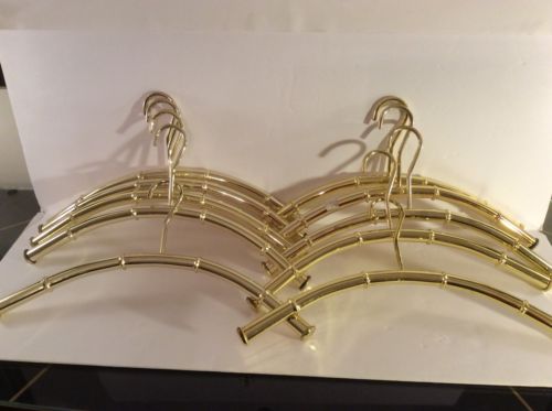 10 Brass Hollywood Regency Bamboo Form Chinoiserie Clothes Hangers VINTAGE 1980s