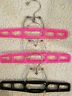 Lot of 3 Vintage Tamor All Metal Clamp Style Plastic Hangers Black and Hot Pink