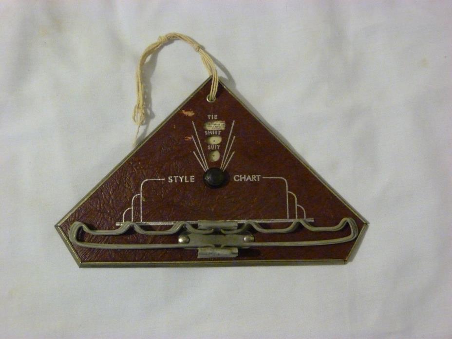Vintage 1937 Art Deco Folding Tie Rack ~Tie ~ Suit ~ Shirt Style Chart Dial