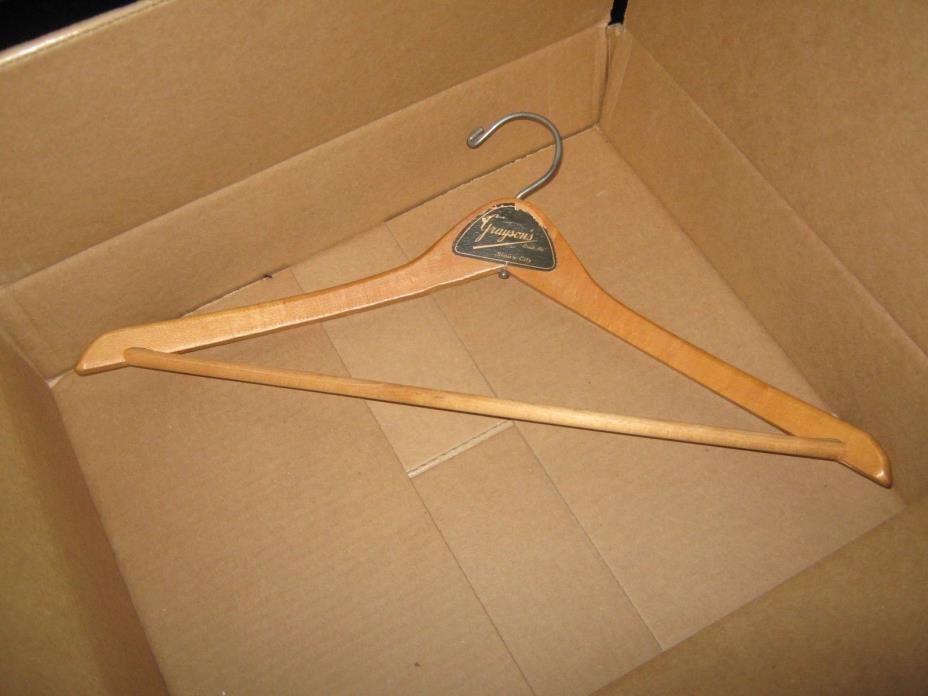 Vtg Grayson's Wood Wooden Clothes Hanger Sioux City IA