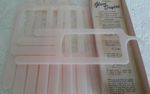 VINTAGE GLOVE DRYERS 1950's Set of 6 Pink Plastic Box and Instructions