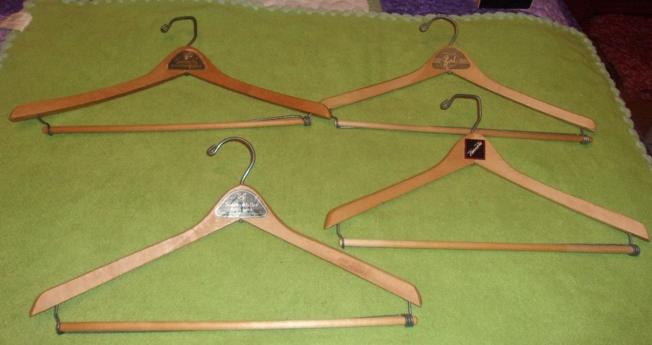 4 antique wooden clothes hangers Kuppenheimer Bond Clothes decor display