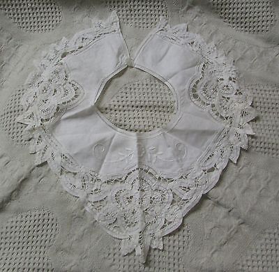 Vintage White Fashion Collar, Floral Design, Estate Find,