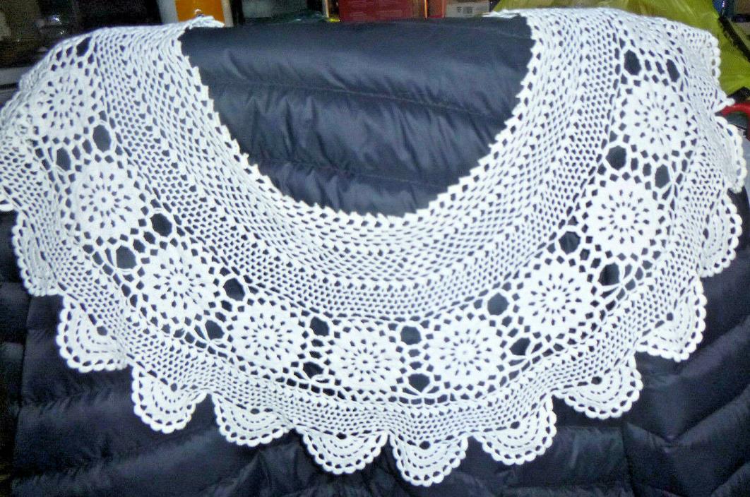 Vintage  Crochet Collar Civil War Victorian Dress Style No Button Slip On Style