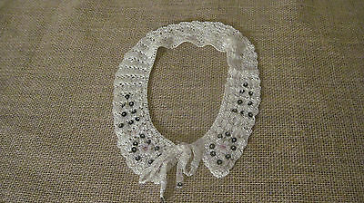 Beautiful Crocheted White Vintage Dress Collar - FREE SHIPPING!