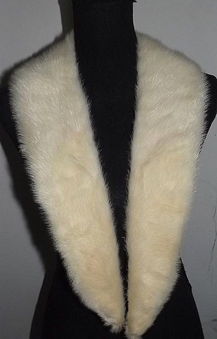 Genuine Mink  Fur Long Lining  Wrap  Stole  Collar.