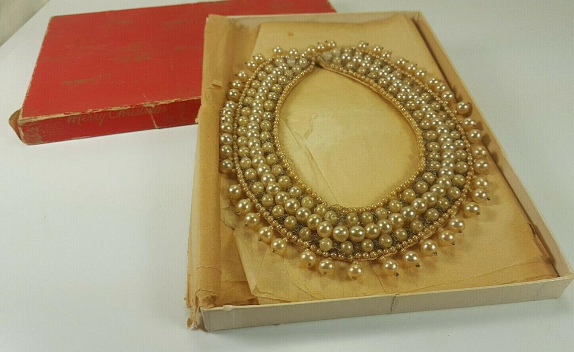 VINTAGE MADE IN JAPAN FAUX PEARL COLLAR FROM BURDINE'S SUNSHINE FASHION