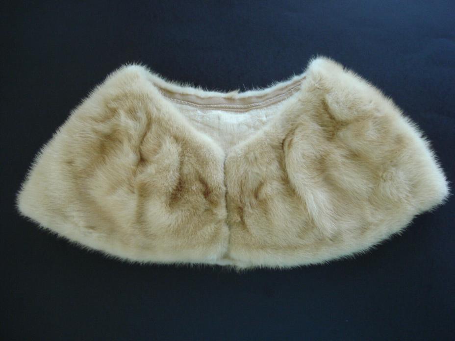 LARGE VINTAGE BLONDE GENUINE MINK FUR COLLAR