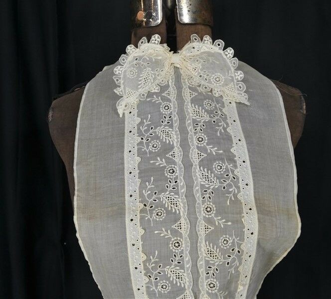 blouse dicky net chiffon embroidered lace  Edwardian original one size bust vg