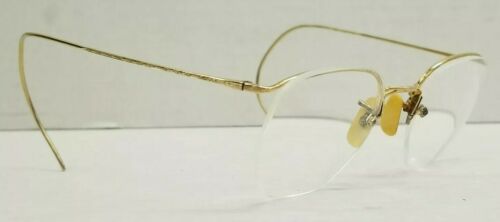 Vtg AO American Optical 1/10 12K Gold Filled Wire Rim Eye Glasses Bakelite A
