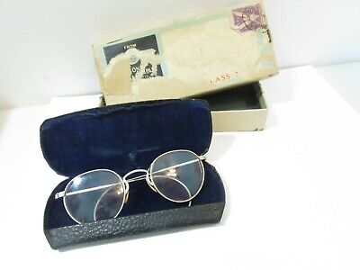 VINTAGE SUNGLASSES 1945 IN CASE SKIPPY HIBO ETCHED ROUNDED ARMS