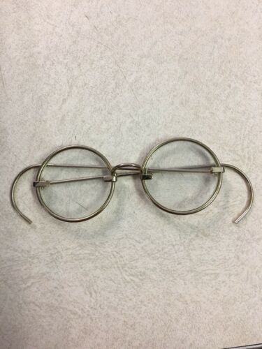 Vintage 1960’s John Lennon Style Round Glasses Frames Metal Clear Glass