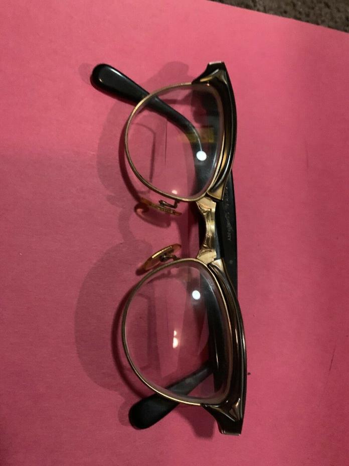 Vintage American Optical Eyeglasses  Cats Eye Horn Rim 10 K Gf
