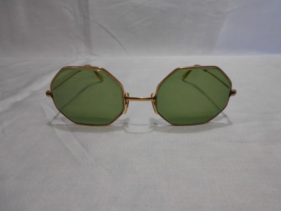 Vintage COTTET FRANCE 14K GP Octagonal Sunglasses Eyeglasses frames Exclnt Cond