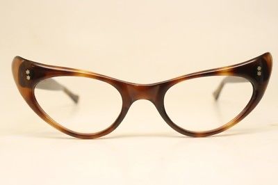 Unused Tortoise Pointy Cat Eye Glasses NOS