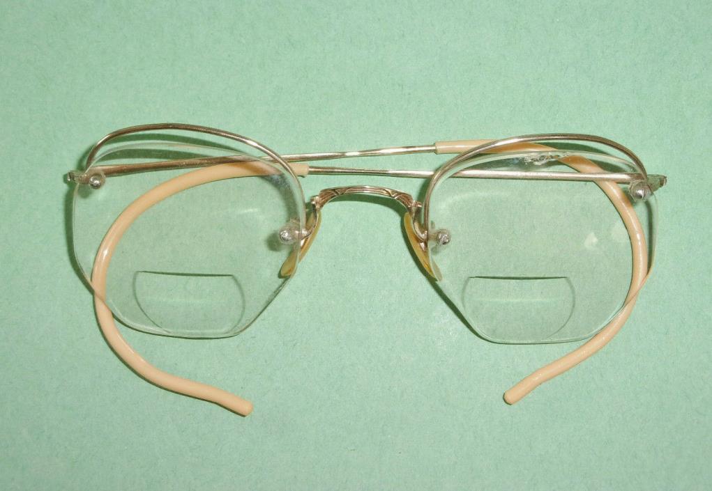 Shuron Vintage 12K GF Shurset Rimway Fulvue Eyeglasses Gold Wire Half Rim Frames