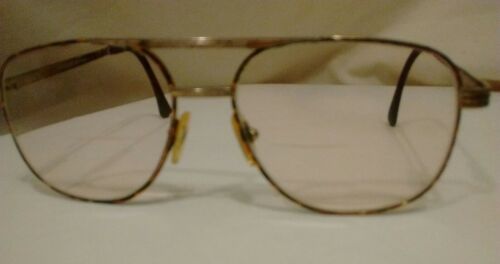Vintage Boulevard Boutique Bridged Gold Plated Prescipt Eyeglasses Brown Frame